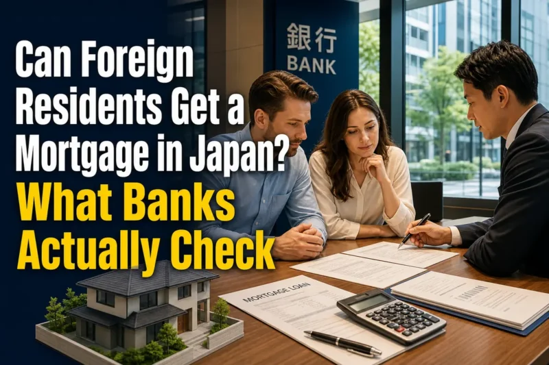 日本の銀行で住宅ローンの相談をする外国人夫婦。