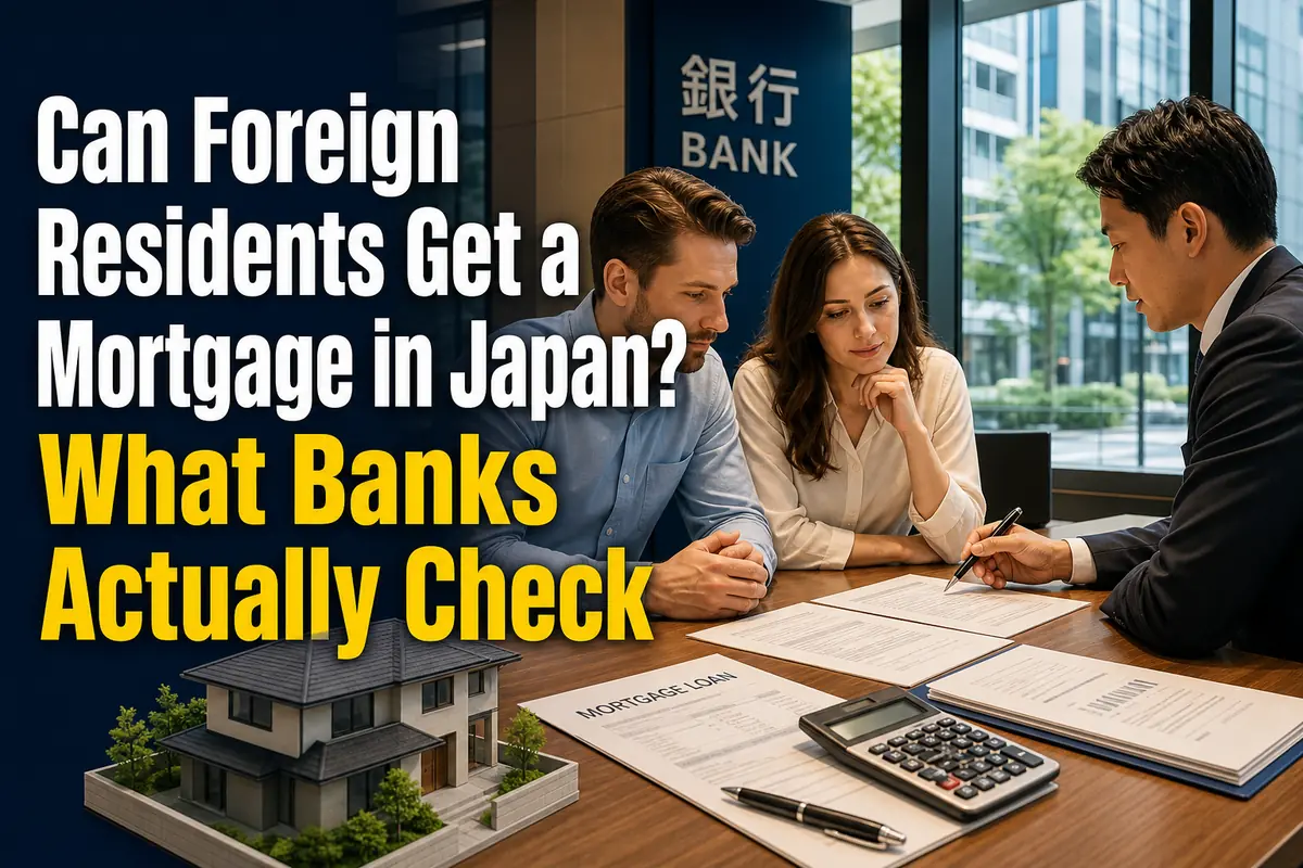 日本の銀行で住宅ローンの相談をする外国人夫婦。