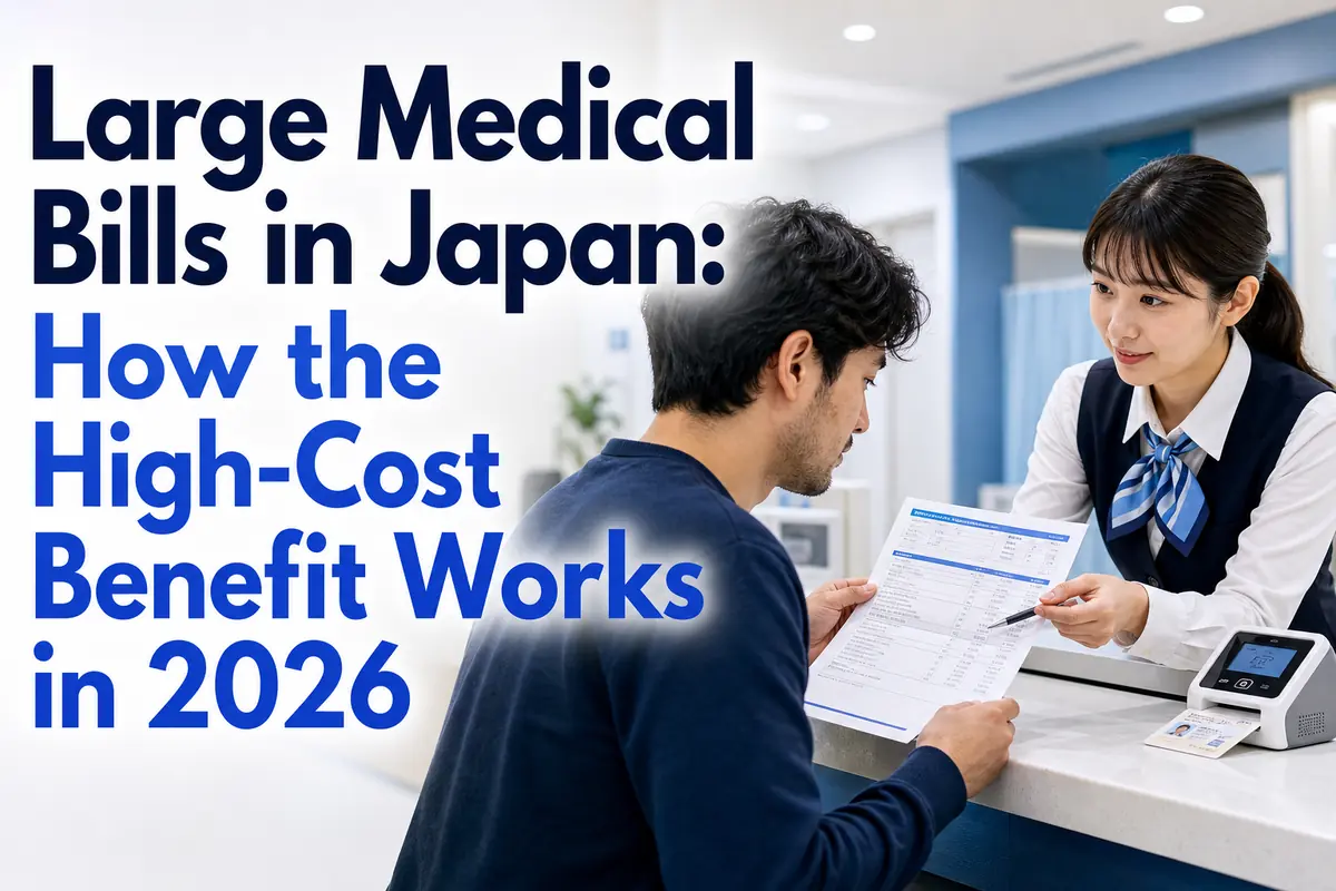 日本の医療機関の会計窓口で高額な医療費について確認する外国人居住者。
