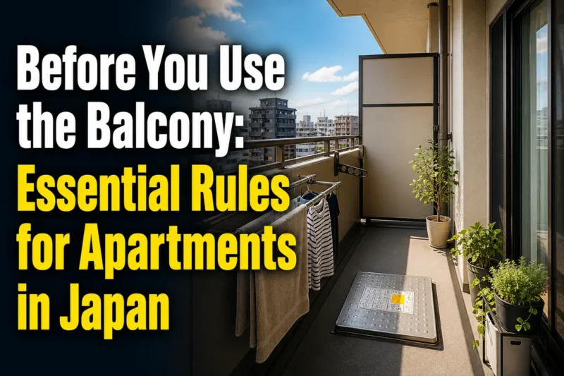 日本の集合住宅で避難経路を空けて安全に使われているバルコニー。