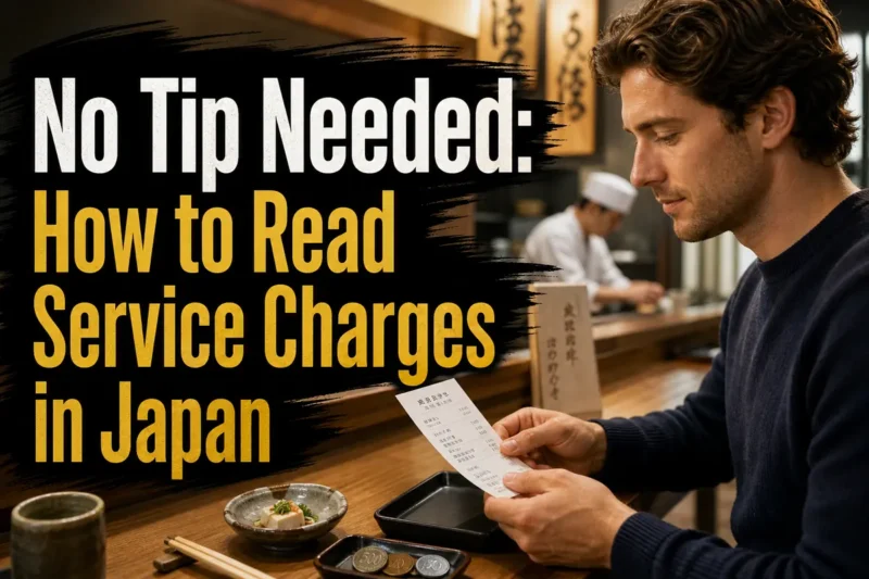 日本の飲食店でレシートと料金を確認する外国人客。