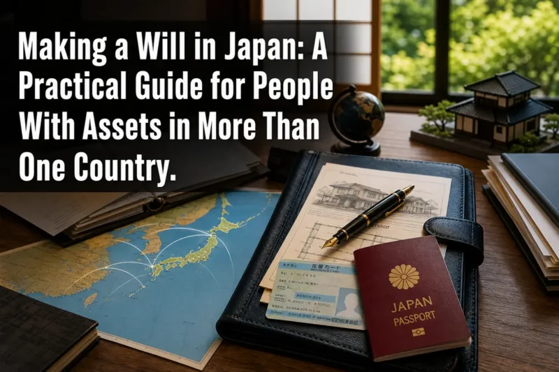 日本の資産と海外とのつながりを整理する遺言準備の書類。