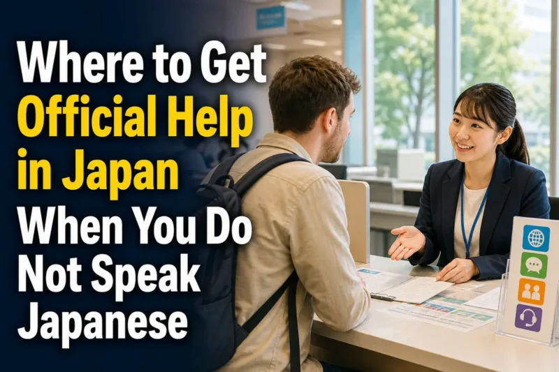 日本の公的相談窓口で職員に相談する外国人住民。